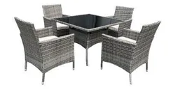 5PC Outdoor Garden Set (Light Grey)